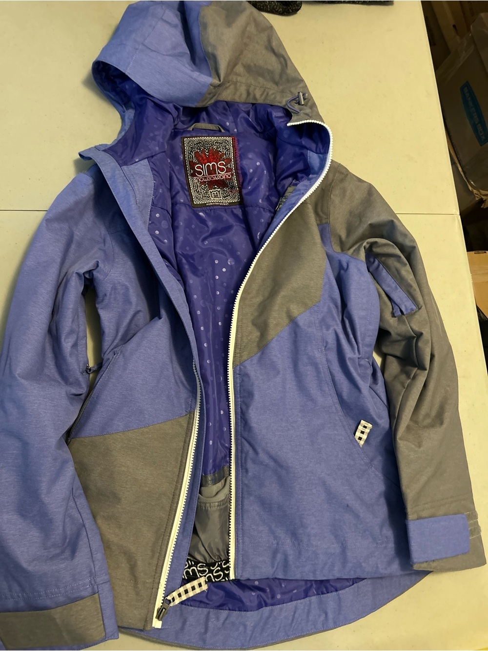 SIMS snowboarding Waterproof Hooded Jacket - Purple & Gray